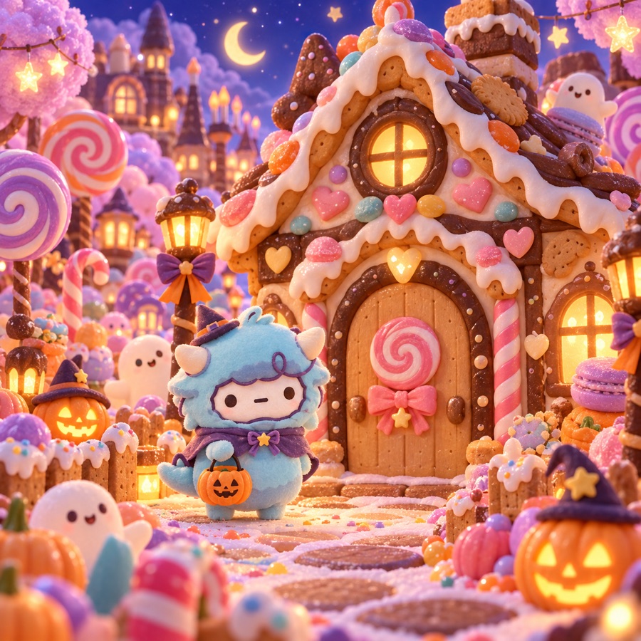 ハロウィンのお菓子の家の見本（わどくん）